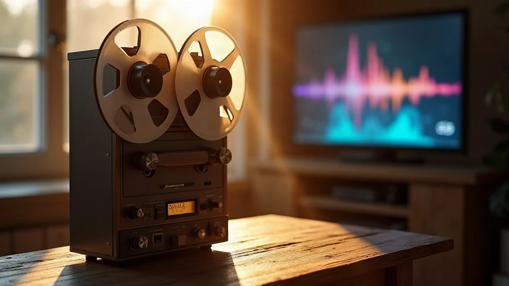 y2 mp3 safe conversion concept with vintage tape recorder and TV screen